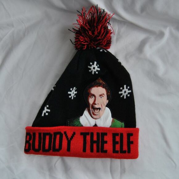 Buddy The Elf Winter Pom Black Red - Picture 1 of 8